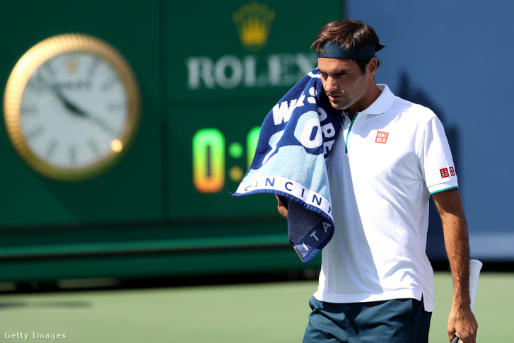 Roger Federer a cincinnati tenisztornán, az Andrej Rubljov elleni meccsén