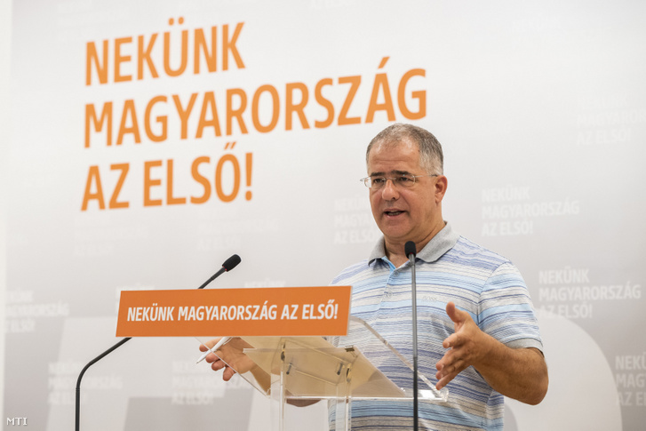 Chief of Fidesz's municipal campaign and former mayor of Debrecen Lajos Kósa speaking at his press conference at the party's Lendvay street HQ in Budapest on 30 July 2019.