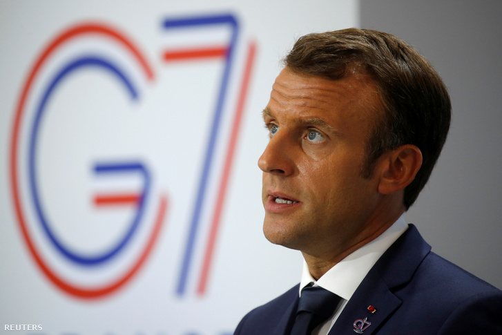 Emmanuel Macron a G7 csúcstalálkozón 2019. augusztus 26-án.
