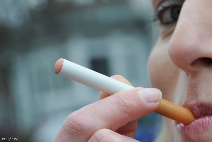 Elektromos cigarettát szív egy nő 2011. január 16-án Hamburgban amikor egy bemutatón a dohányt elégető hagyományos cigaretta egészséges alternatívájaként a találmányt megismertetik a dohányosokkal.