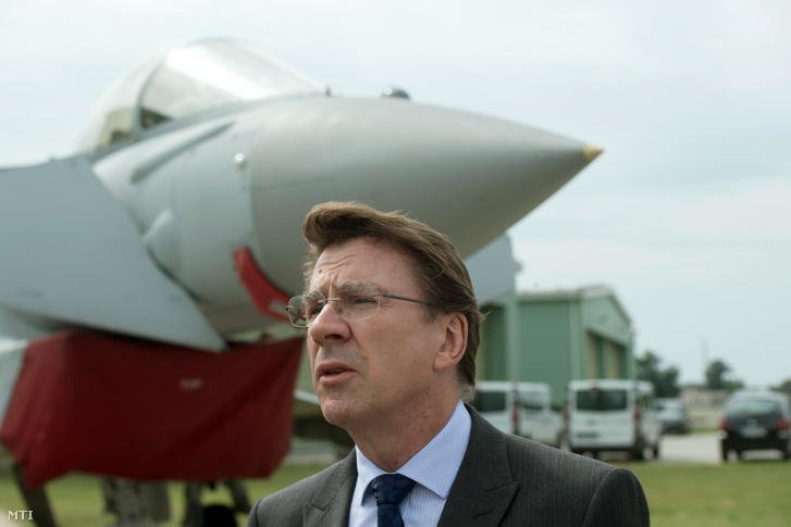 British ambassador Iain Lindsayat the Kecskemét base of the Hungarian Air Force on 2 August 2018.