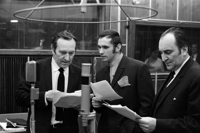 Bessenyei Ferenc, Koncz Gábor és Raksányi Gellért 1971-ben egy rádiójáték felvételén