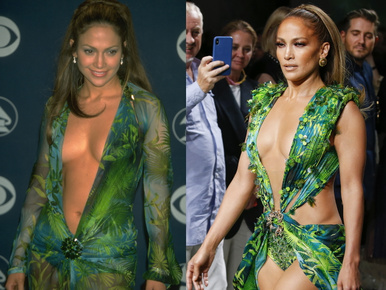 Jennifer Lopeznek új verziót csinált a Versace a legendás, 20 évvel ezelőtti zöld estélyiből