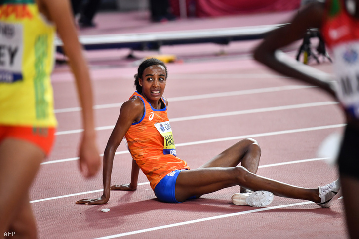 Sifan Hassan a női 1000 méteres futás új világbajnoka Dohában 2019. szeptember 28-án