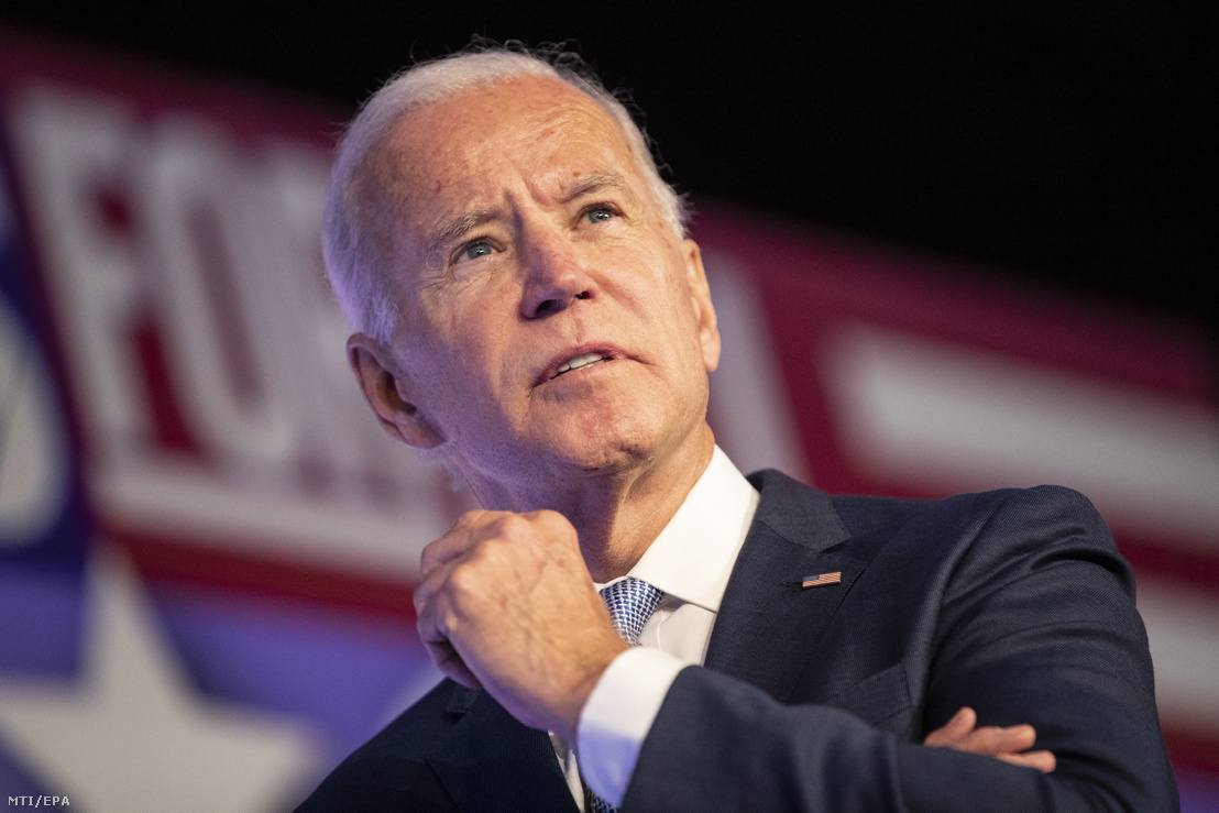 Joe Biden volt amerikai alelnök, a 2020-as amerikai elnökválasztás demokrata elnökjelölt-aspiránsa a Szolgáltatóipari Alkamazottak Nemzetközi Szövetsége (Service Employees International Union) kongresszusán, Los Angelesben 2019. október 5-én