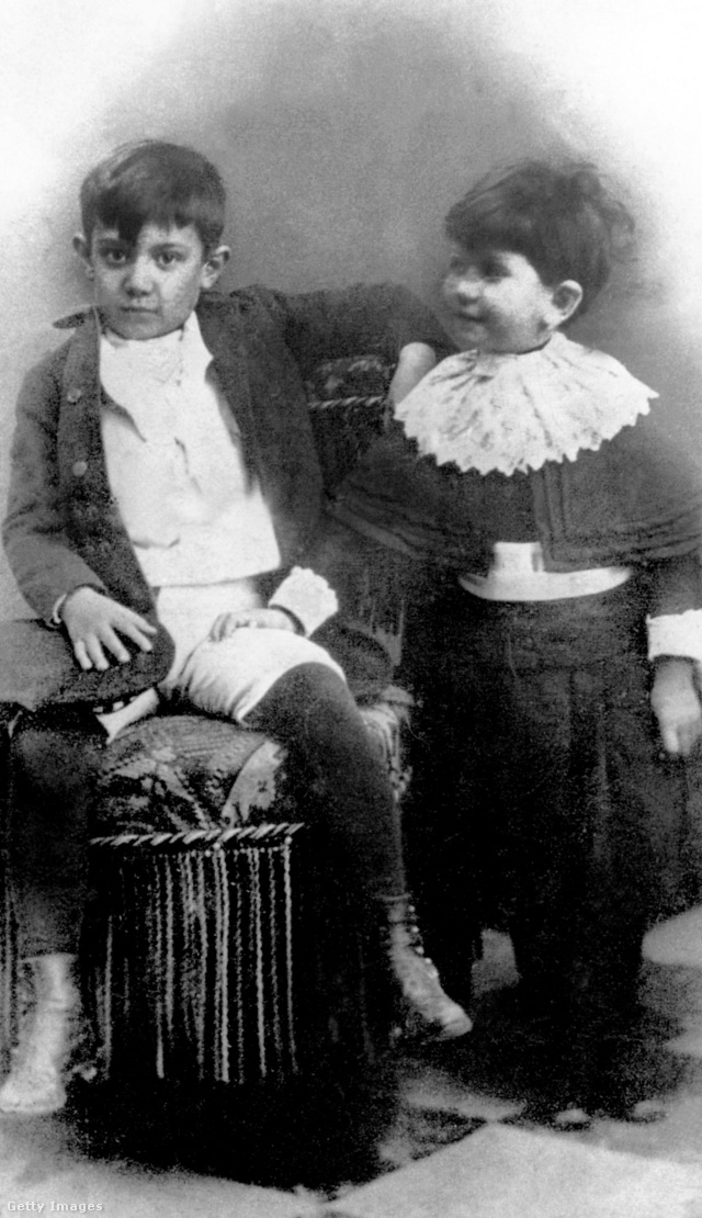 Picasso 7 évesen húgával, Lolával 1888-ban