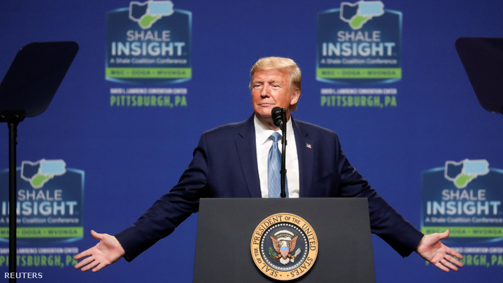 Donald Trump a szerdai Shale Insight 2019 nevű konferencián Pittsburgh-ben