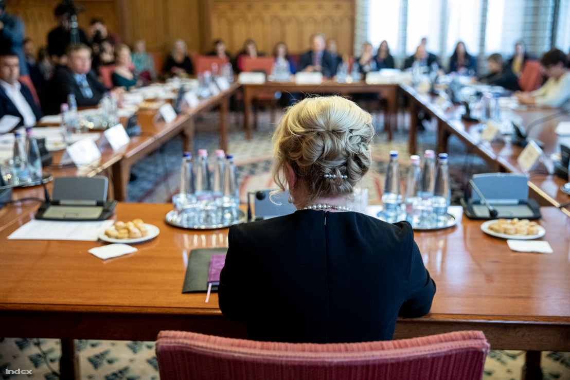 Tünde Handó, the outgoing president of the National Judicial Committee at her hearing before the Parliament's Justice Committee on 29 October 2019.