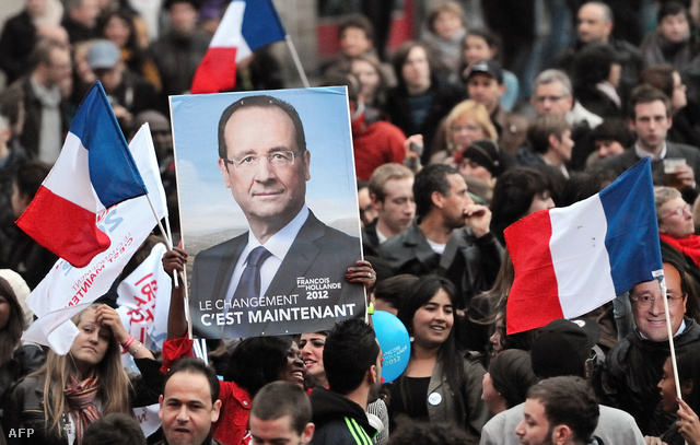 François Hollande támogatói Párizsban