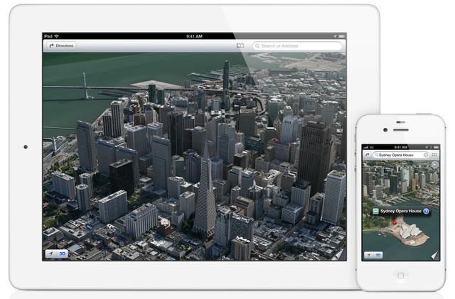 3D nézet az iOS 6 térképében