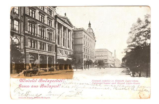 A Nemzeti Színház képeslapon 1900-ból