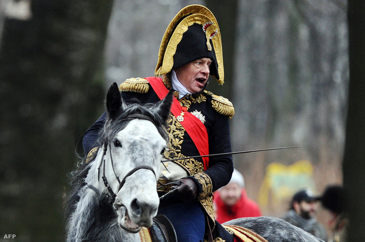 Oleg Sokolov Napóleon-kutató 2006. október 15-én Napóleon-jelmezben az 1812-es csata emlékére rendezett történelmi játékon