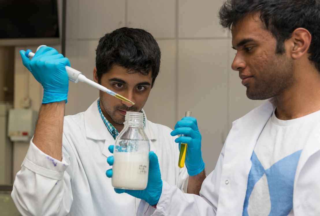 Ryan nevű kutató tejzsírt ad hozzá porítitt kazein, tejsavó és víz keverékéhez. Ennek a korai kísérletnek a célja, hogy megvizsgálja, lehet-e tejet rekonstruálni alkotoelemekből.