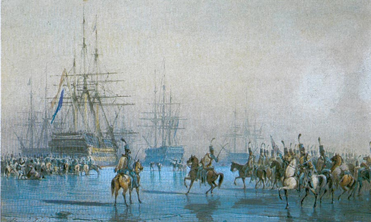 A texeli csata Léon Morel-Fatio festményén.