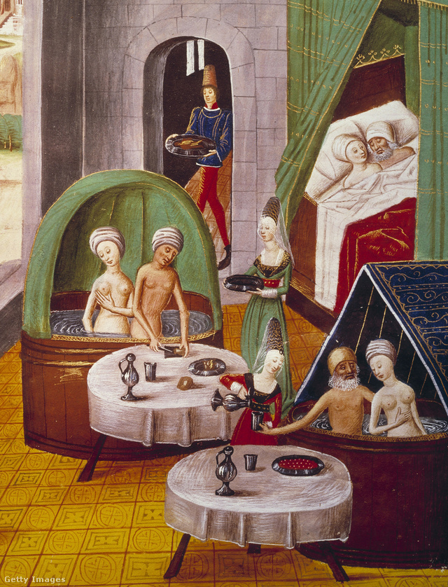 15. századi francia bordélyház/fürdő rajza
