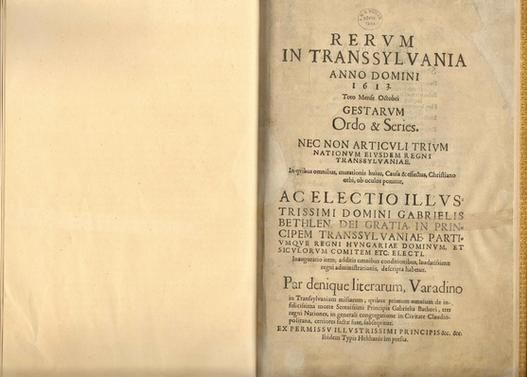 OSZK, RMK I. 441a Rerum in Transsylvania anno Domini 1613. (Kolozsvár, 1613)
