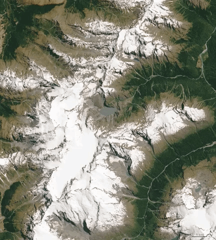 Az új-zélandi Edward hegy gleccsereit elsötétíti az Ausztráliából szálló korom