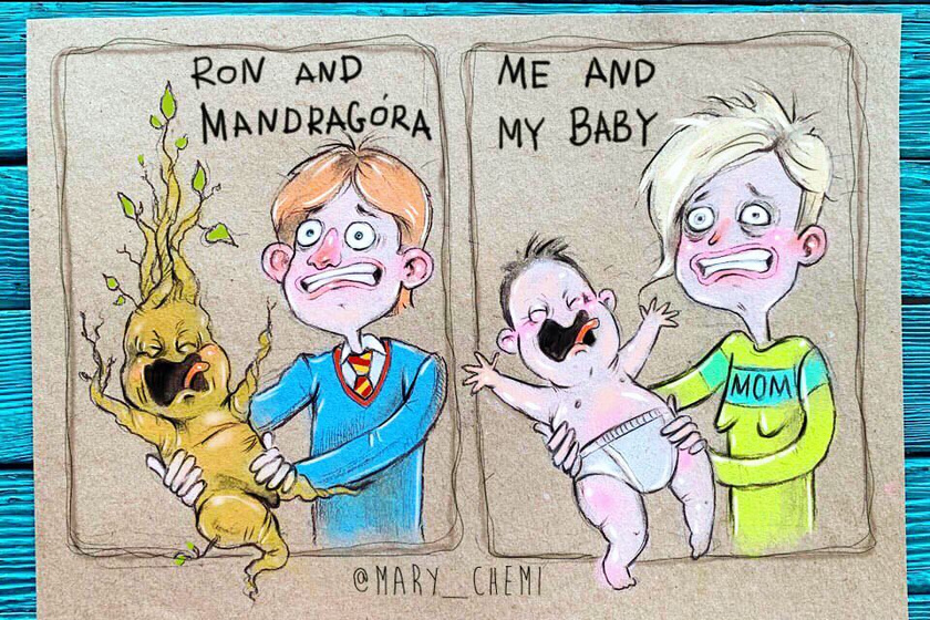 Ron és a mandragóra vs anya és gyermeke.