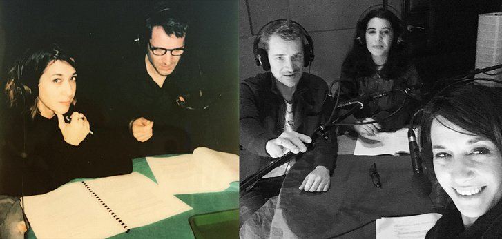 Török-Illyés Orsolya, Hajdu Szabolcs és Hajdu Lujza a rádiójáték felvétele közben