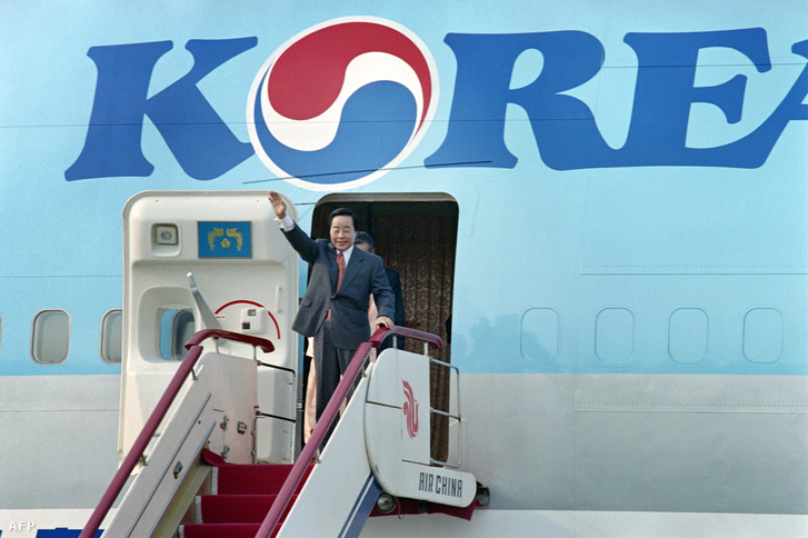 Kim Young-sam egy kínai hivatalos látogatás során 1994-ben