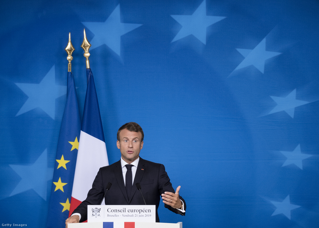 Emmanuel Macron a 2019-es EU csúcstalálkozón Brüsszelben