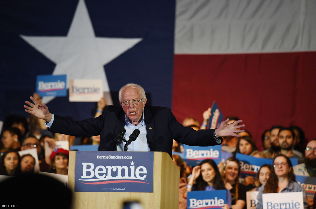 Bernie Sanders beszél támogatóihoz a nevadai győzelme után