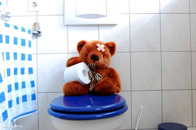 stockfresh 1494232 toy-teddy-bear-on-wc-toilet sizeM