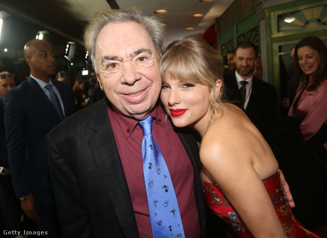 Andrew Lloyd Webber és Taylor Swift a Macskák film 2019. decemberi bemutatóján New Yorkban
