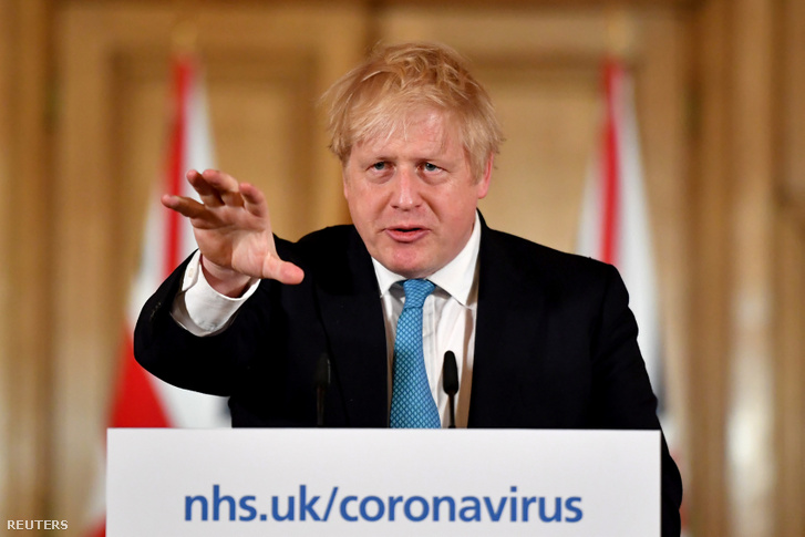 Boris Johnson brit miniszterelnök a március 19-i sajtótájékoztatóján