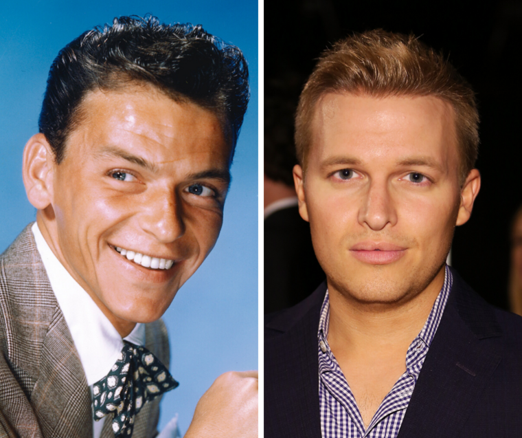 Bal oldalon: Frank Sinatra, jobb oldalon: Ronan Farrow