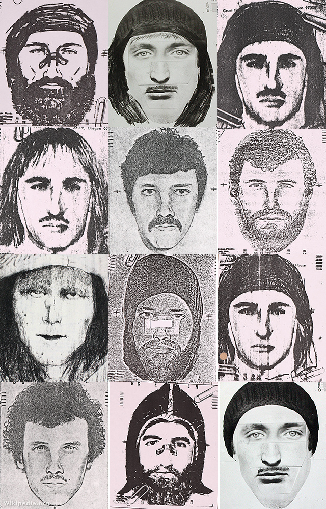 Woodfieldről készült rendőrségi fantomképek 1980-81-ből