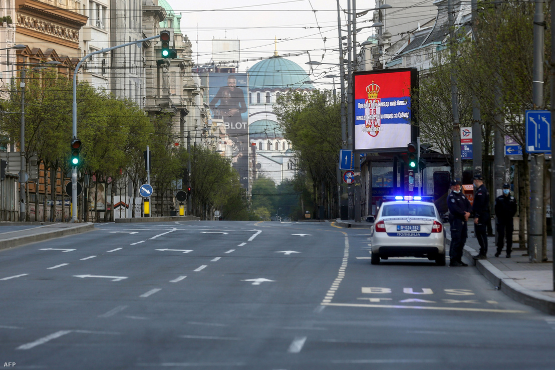 A korábbi hétvégi kijárási tilalom alatt kiürült Belgrád 2020 április 10-én
