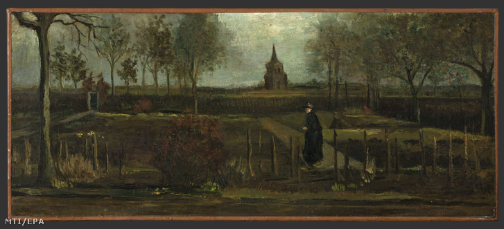 A nueneni lelkészlak kertje tavasszal című festmény