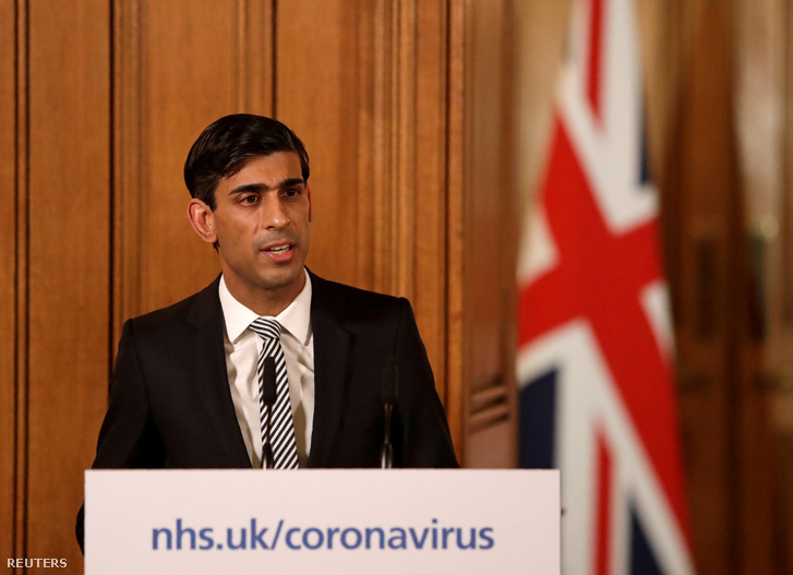 Rishi Sunak brit pénzügyminszter tart sajtótájkoztatót a koronavírus-járvánnyal kapcsolatos gazdasági intézkedésekről 2020. március 17-én