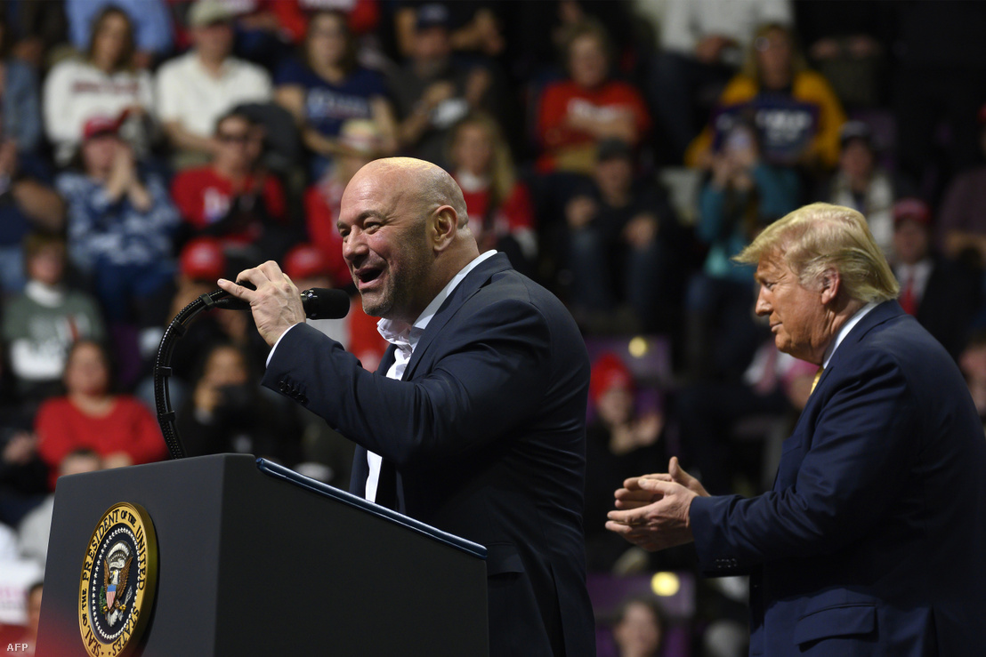 Dana White Donald Trump egy kampányeseményén 2020. február 20-án Colorado-ban.
