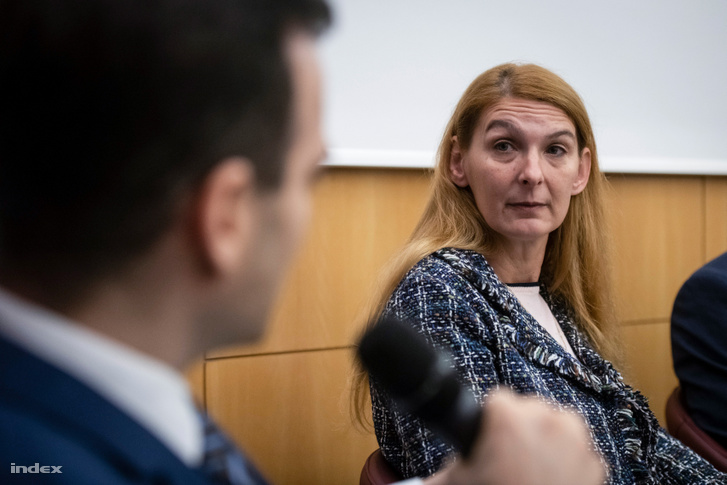 Baranyi Krisztina az önkormányzati választás után - az elmúlt 1,5 év választásainak értékelése címmel tartott konferencián 2019. október 30-án az Aranytíz Kultúrházban.