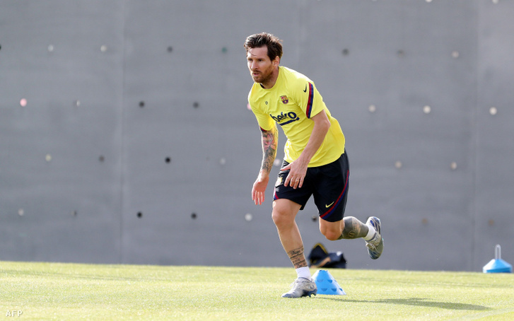 Lionel Messi egy edzésen május 8-án.
