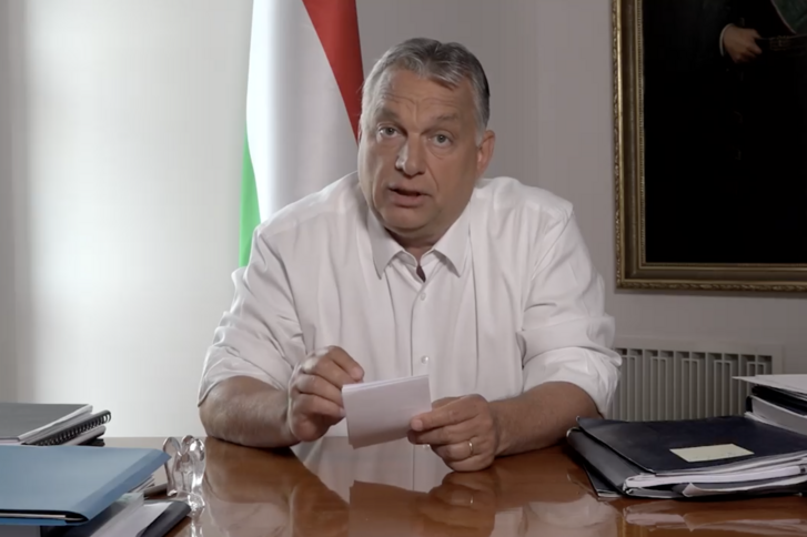Screenshot of Viktor Orbán's video message announcing the reopening of Budapest