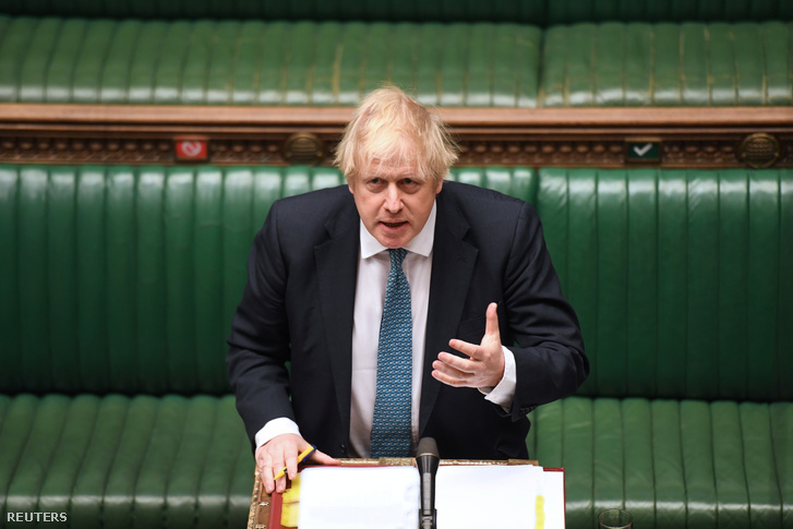 Boris Johnson a londoni Parlamentben 2020. május 13-án