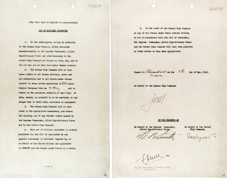 A Jodl tábornok által aláírt szerződés.