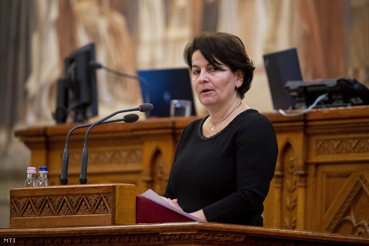 Varga-Damm Andrea az Országgyűlés plenáris ülésén 2020. május 6-án.
