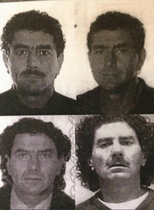 Antonio Quinci különböző álnevekre kiállított útleveleiben szereplő igzolványképei