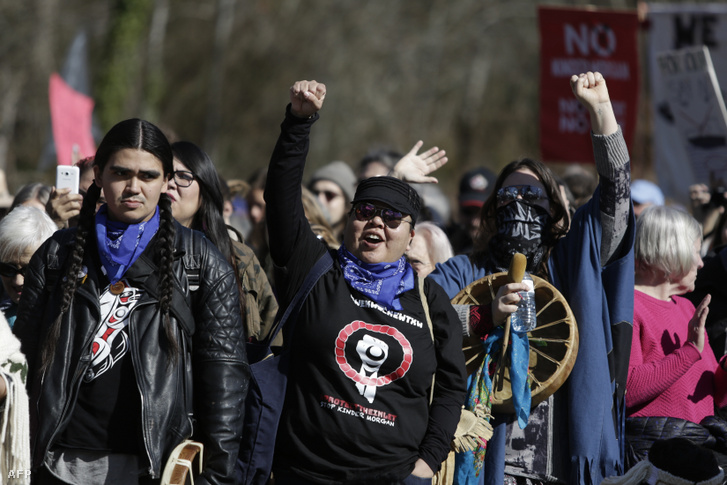 Az olajvezeték ellen tiltakozó őslakosok 2018-ban
