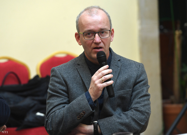 Ungváry Krisztián történész az Ostrom 75 című kiállítás sajtótájékoztatóján az I. kerületi városházán 2020. február 7-én.