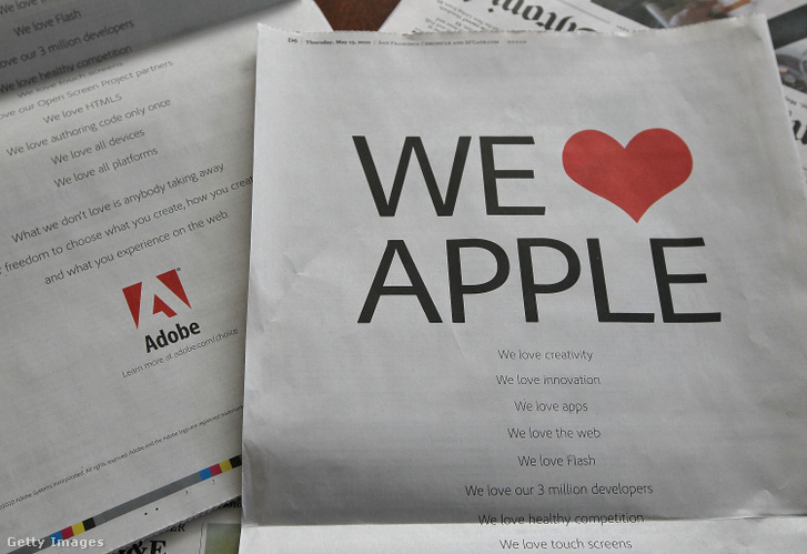 Az Adobe 2010. májusában egész oldalas újsághirdetésben reagált Steve Jobs bejelentésére