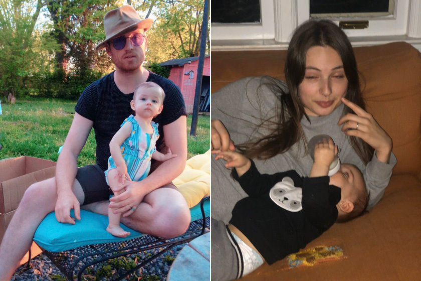 Apa a babával és anya a babával: elég nagy az eltérés a két fotó között.