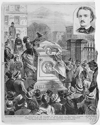 Poe újratemetése 1875-ben