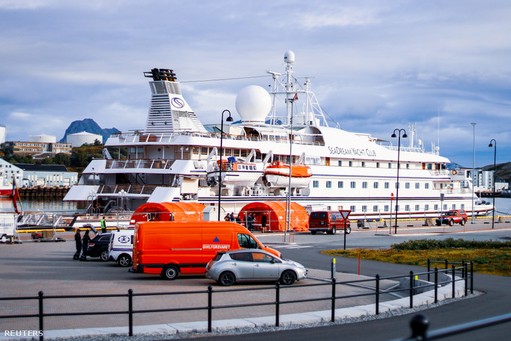 SeaDream I nevű hajó Bodöban, Norvégiában 2020. augusztus 5-én