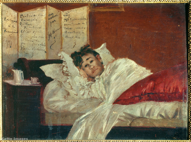 Arthur Rimbaud az ágyban Jef Rosman festményén