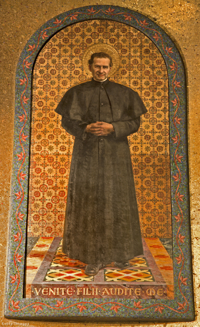 Don Bosco ábrázolása egy milánói mozaikon